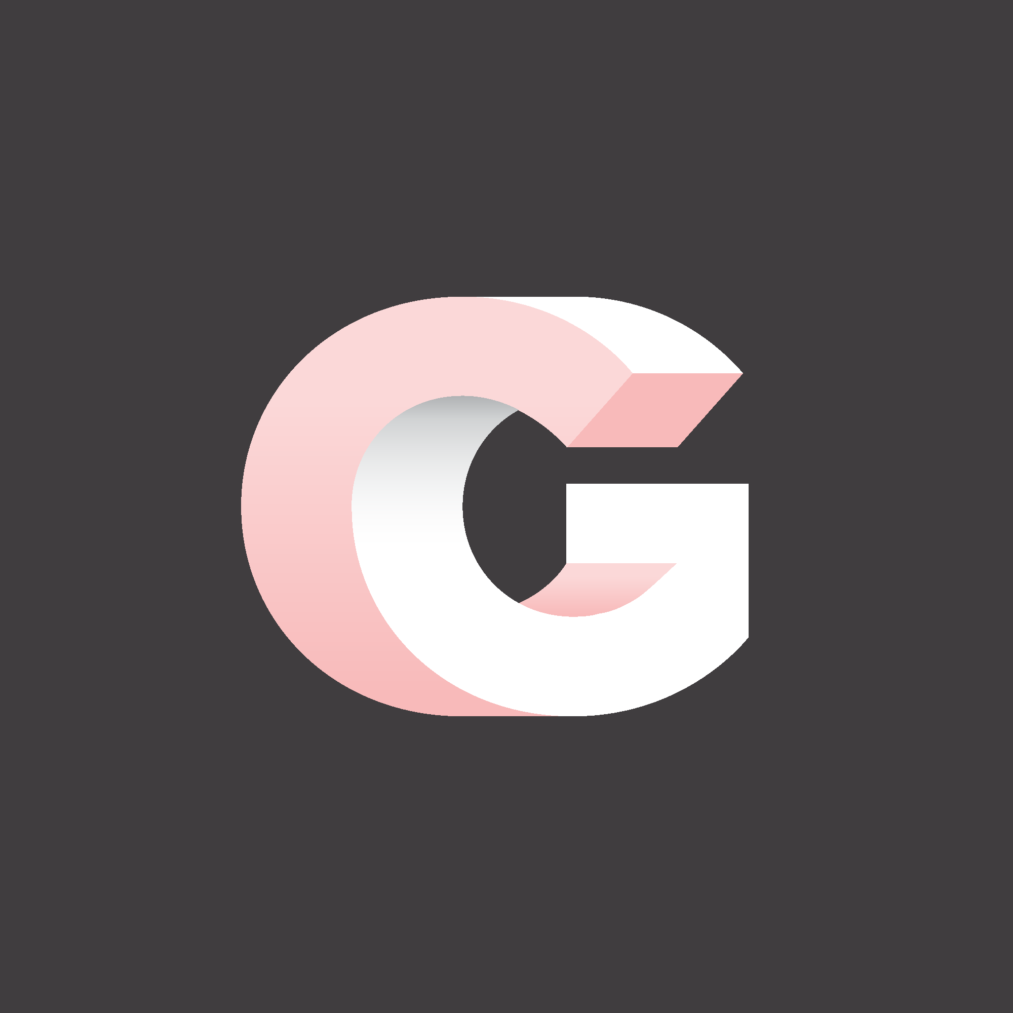 CG monogram logo design in pink and white